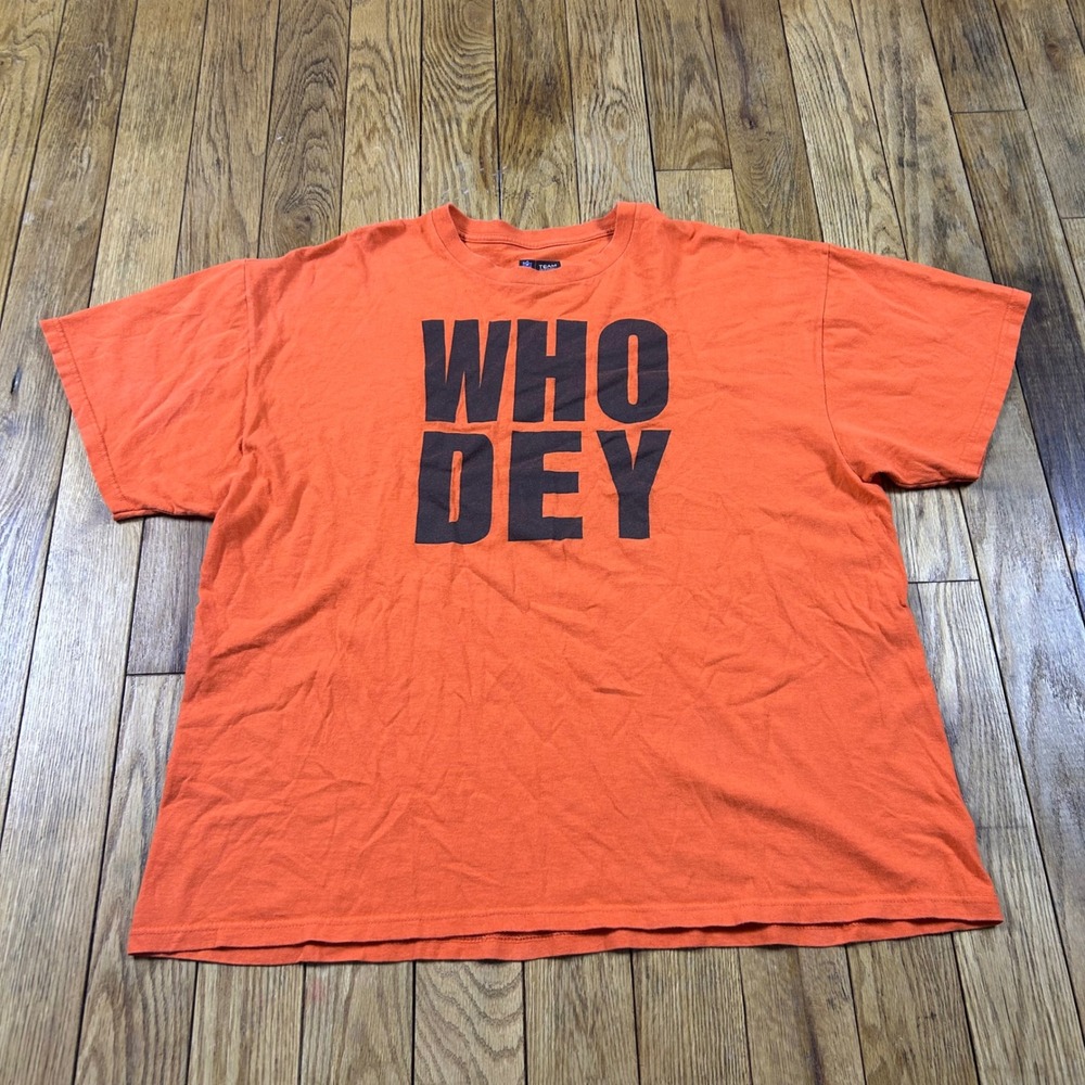 Cincinnati Bengals‎ WHO DEY Orange NFL T Shirt 2XL NFL Apparel